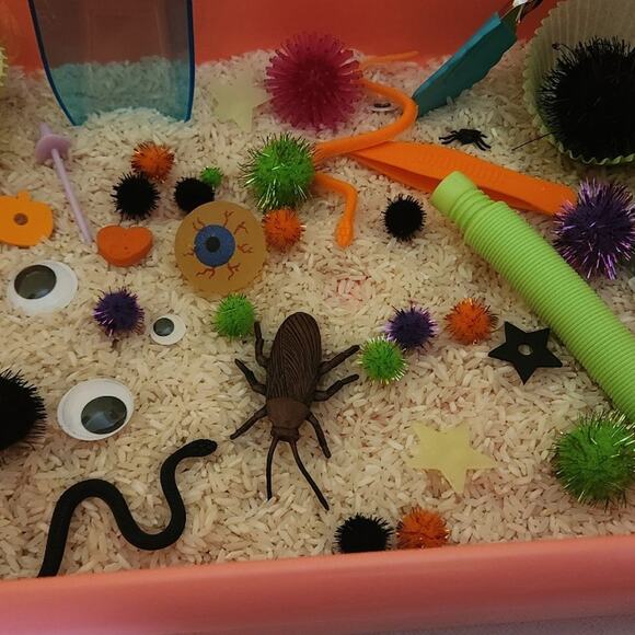 Halloween themed sensory bin add ins skeleton learning play homeschool school - Picture 4 of 12